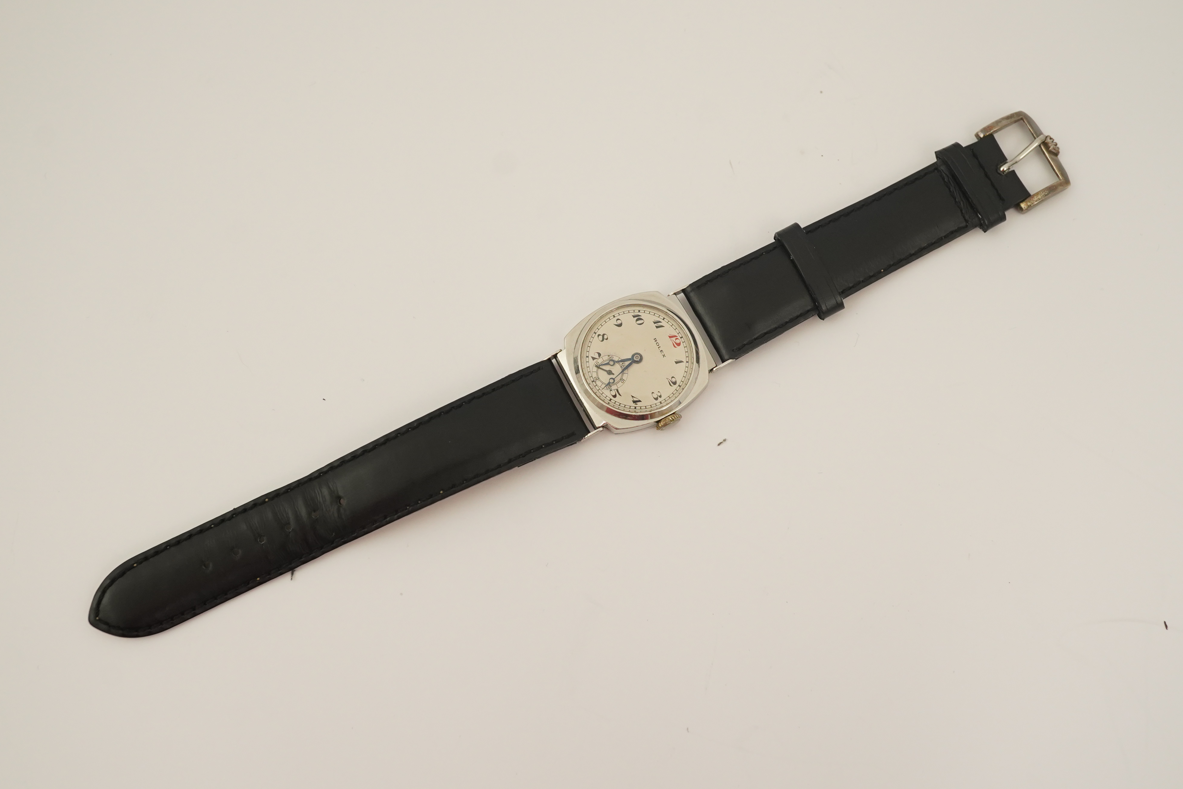 A gentleman's rare 1940's? platinum Rolex manual wind wrist watch